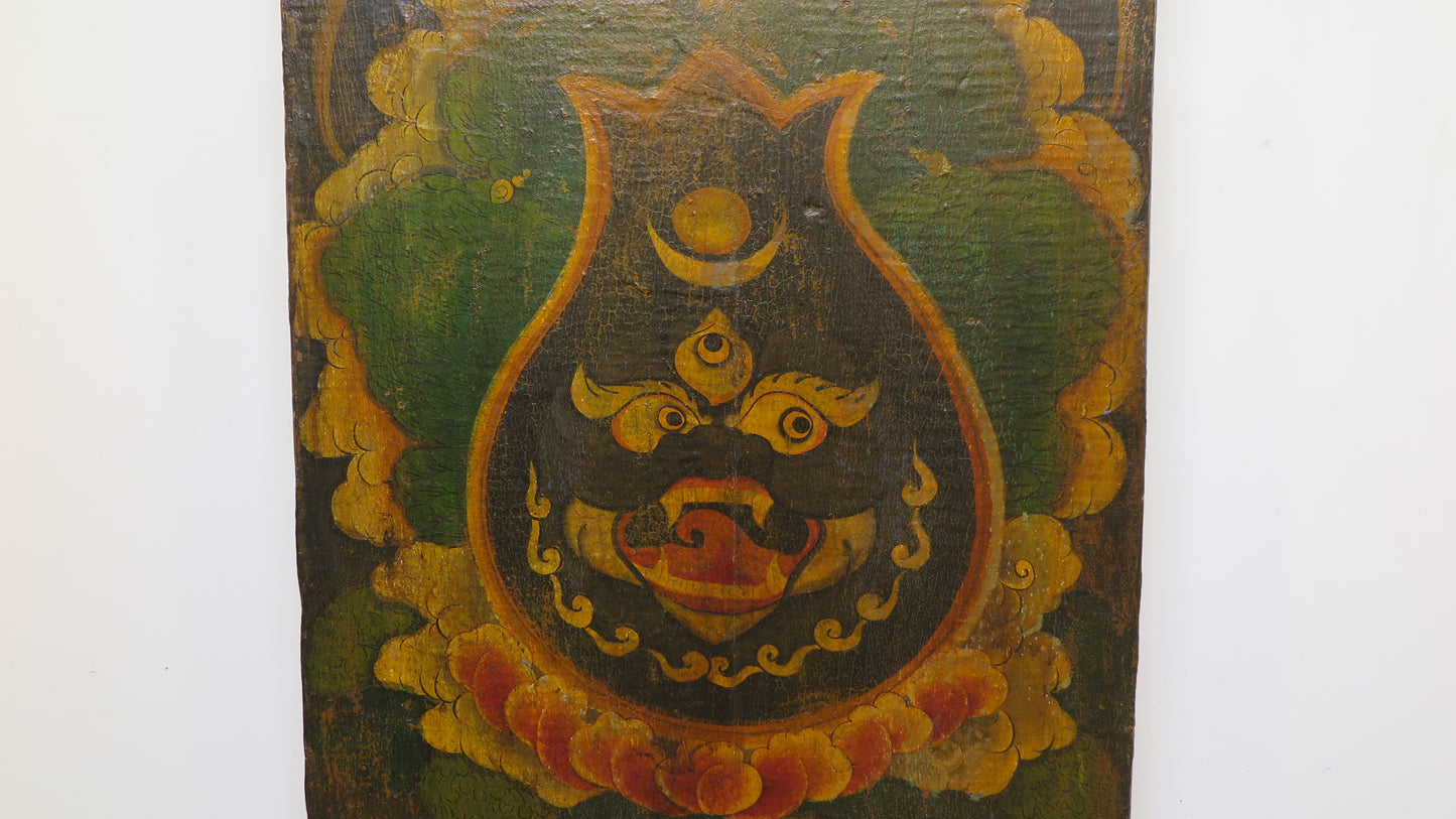 Antique Tibetan Painted Tibetan Door