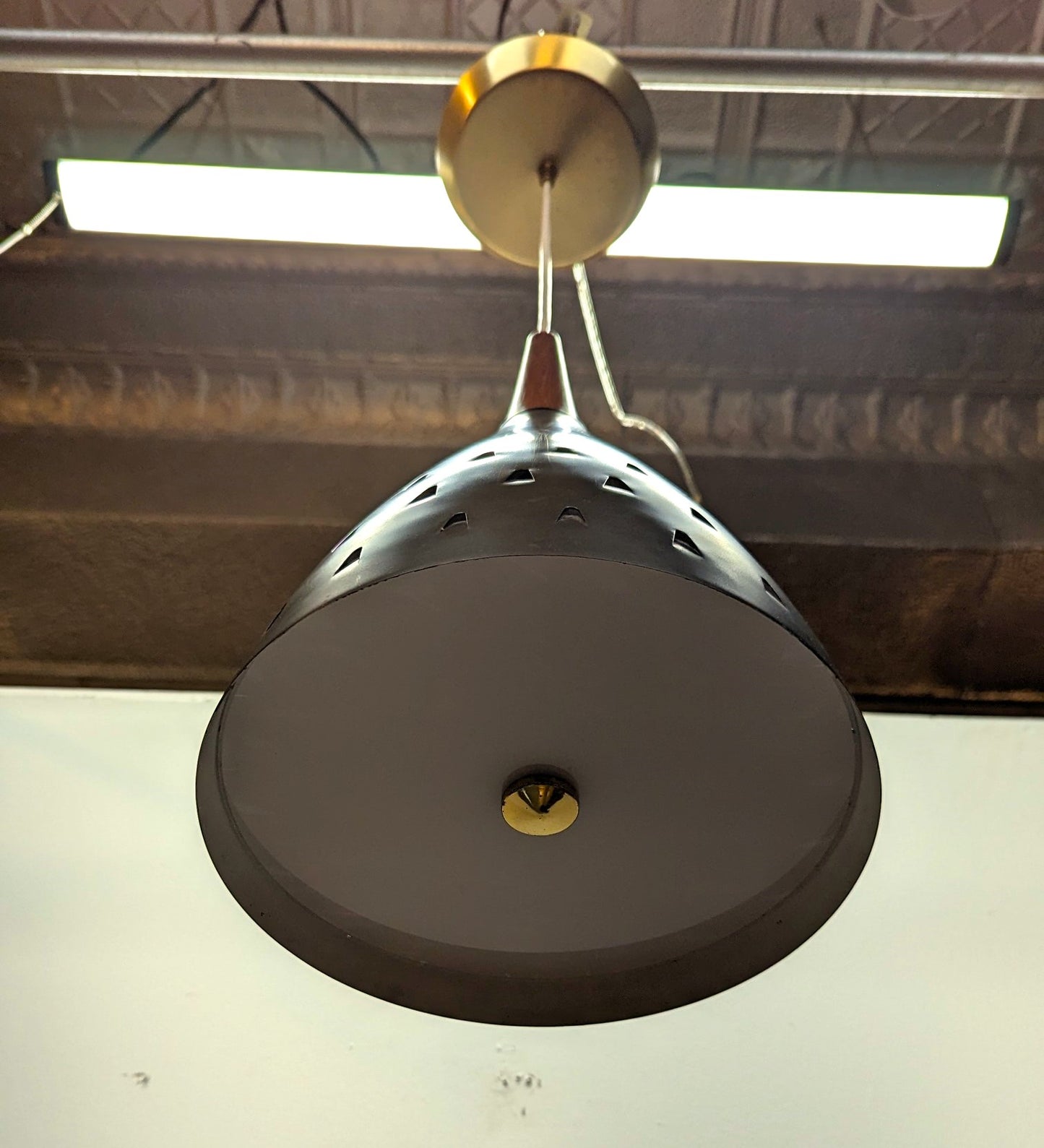 Mid Century Modern Brass Pendant Light