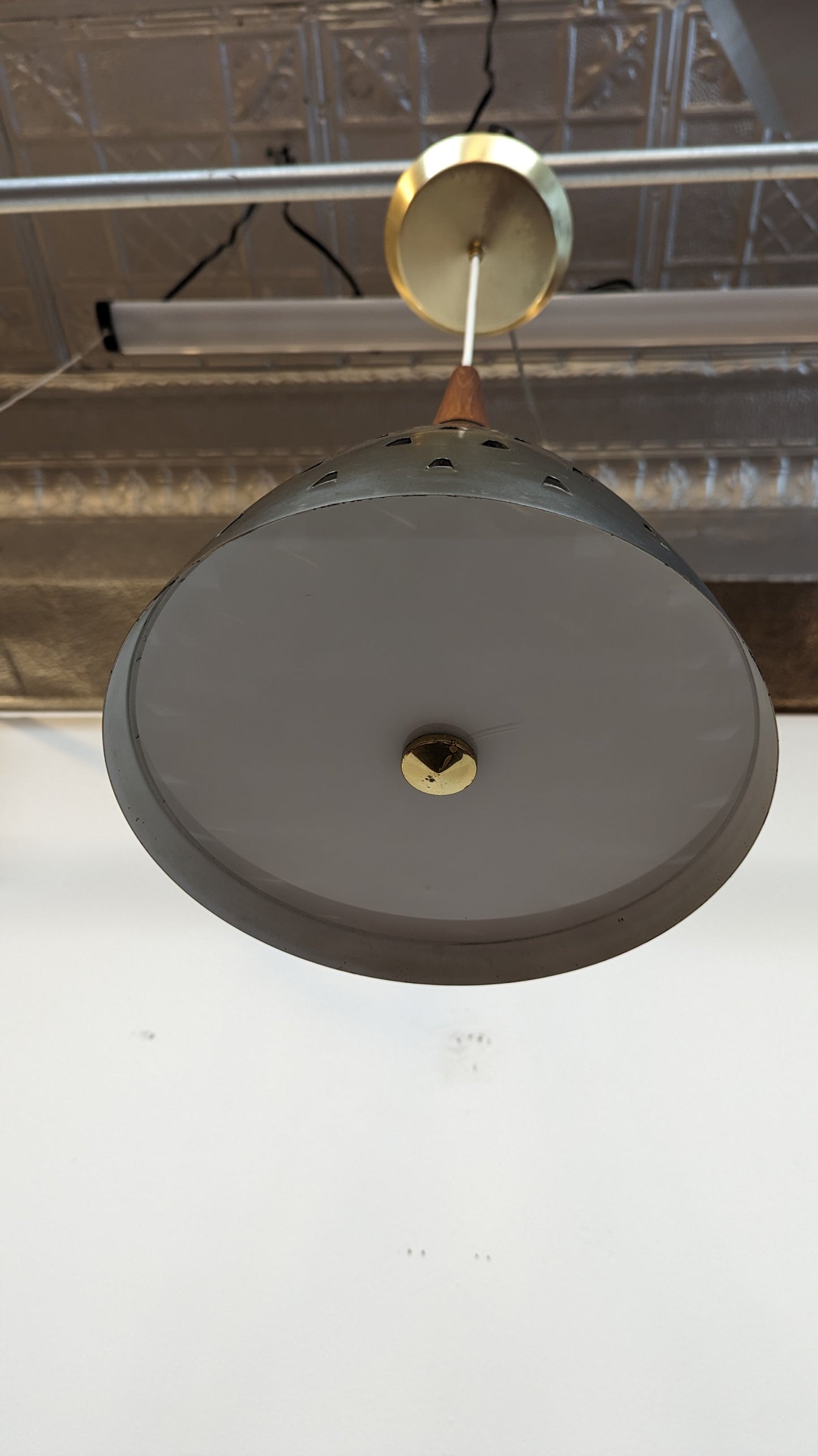 Mid Century Modern Brass Pendant Light