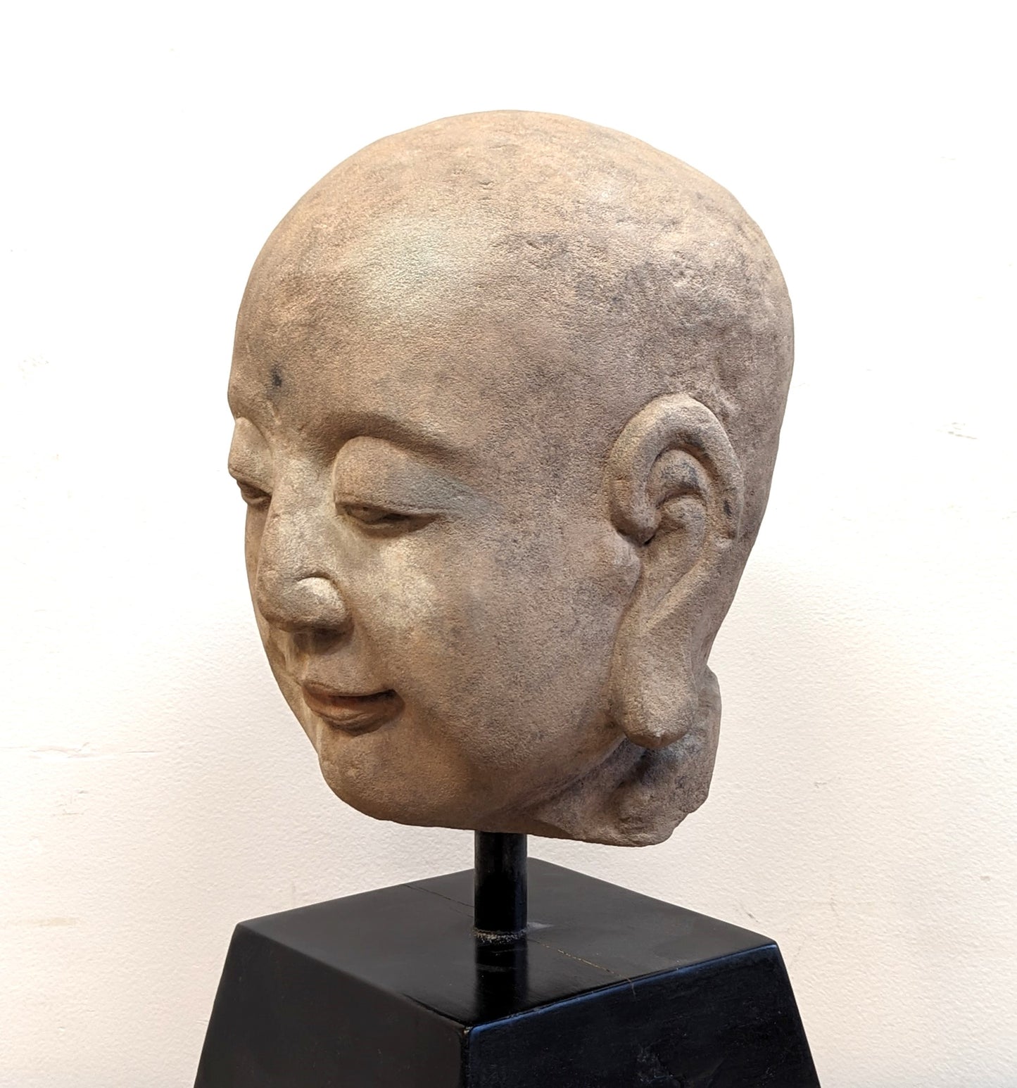 19th Century Buddhist Head Sculpture Sandstone