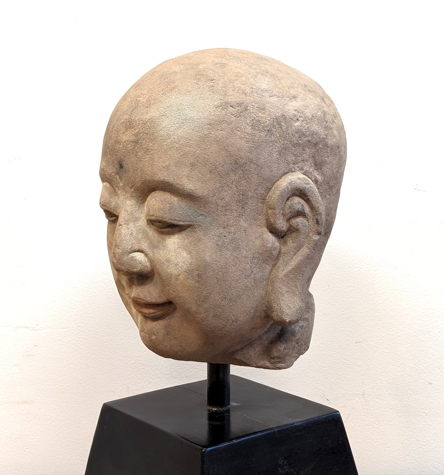 19th Century Buddhist Head Sculpture Sandstone