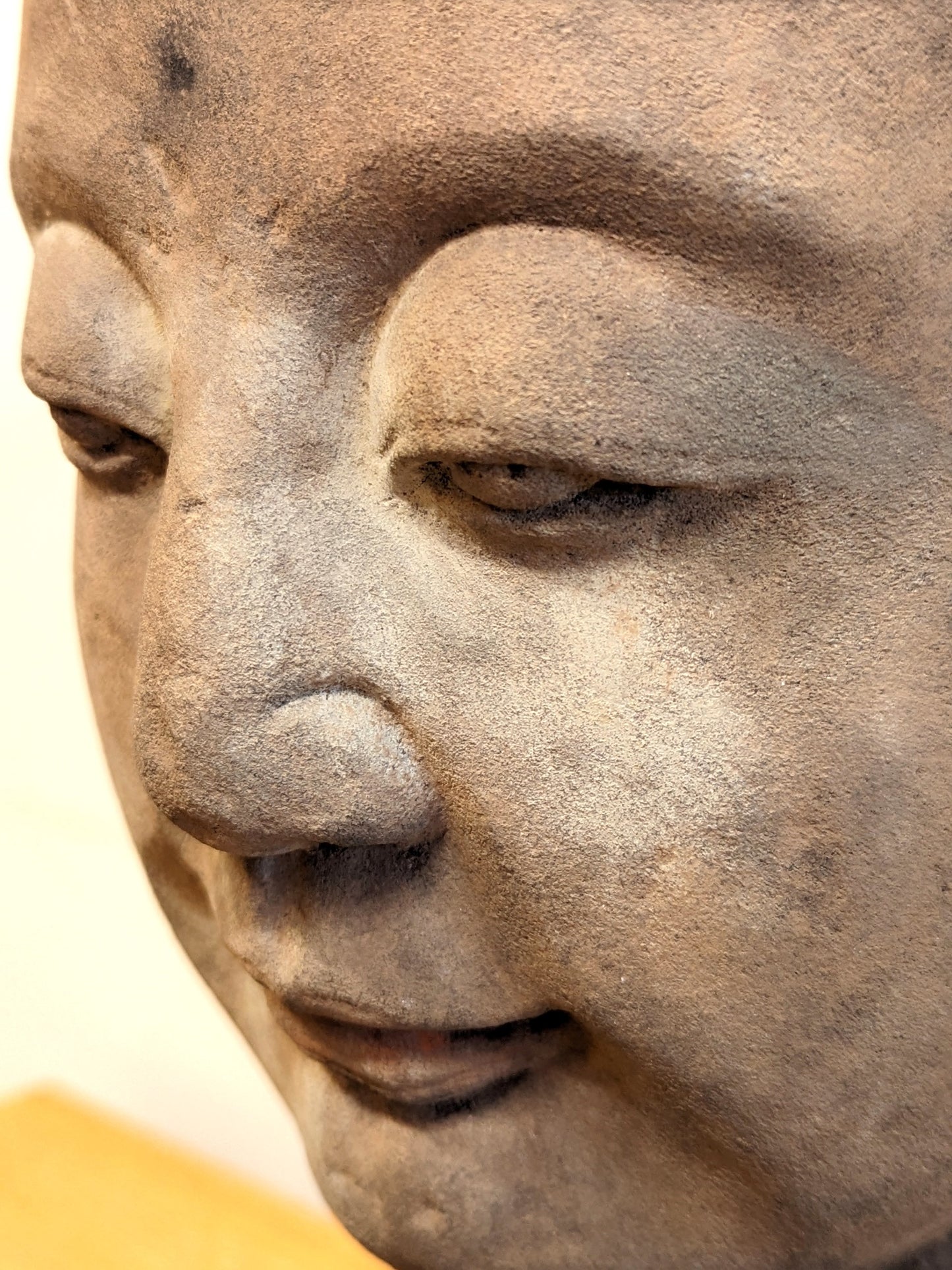 19th Century Buddhist Head Sculpture Sandstone