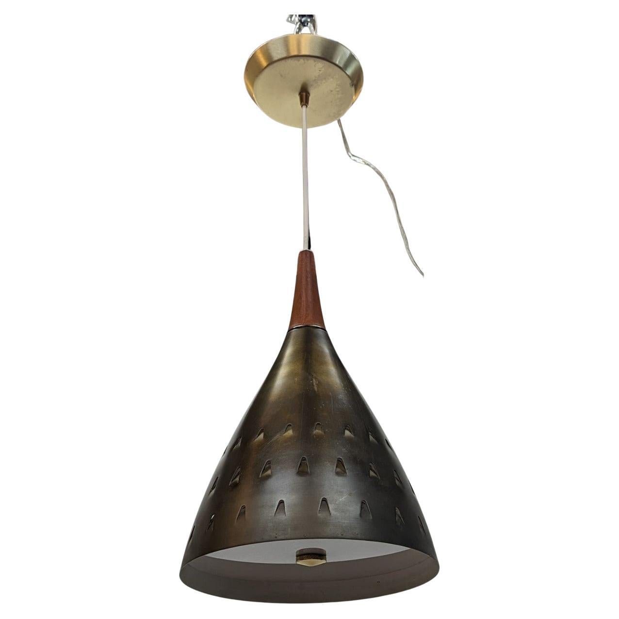 Mid Century Modern Brass Pendant Light