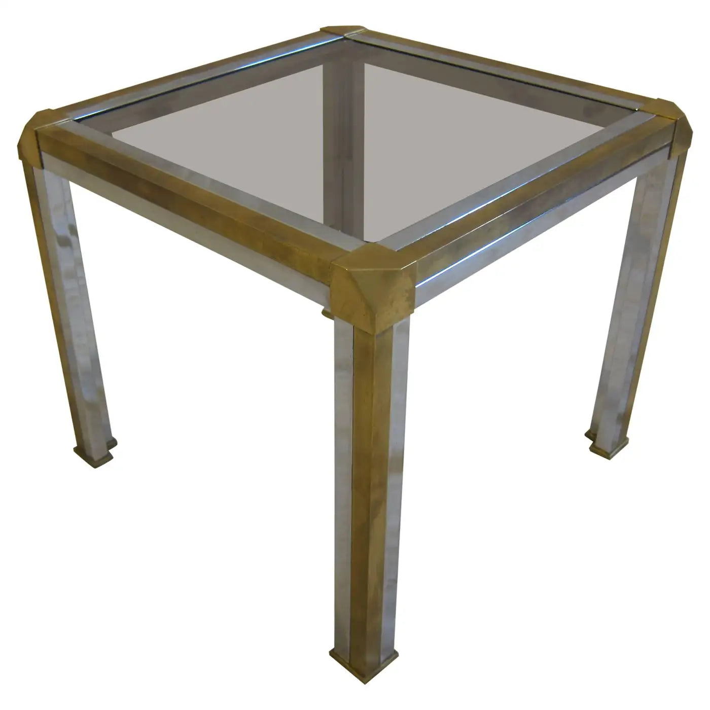 Mid Century Brass Chrome side Table Romeo Rega