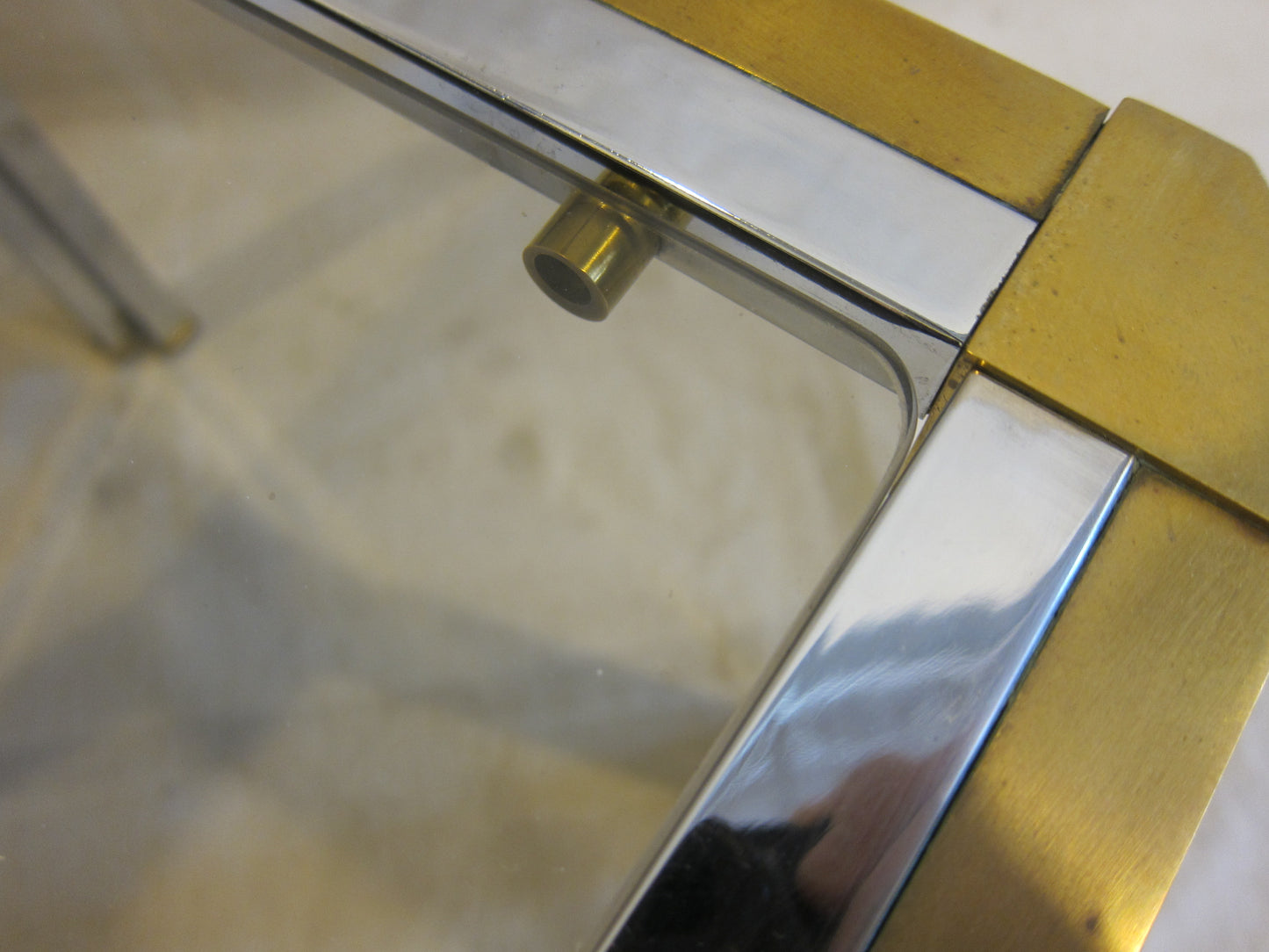 Mid Century Brass Chrome side Table Romeo Rega