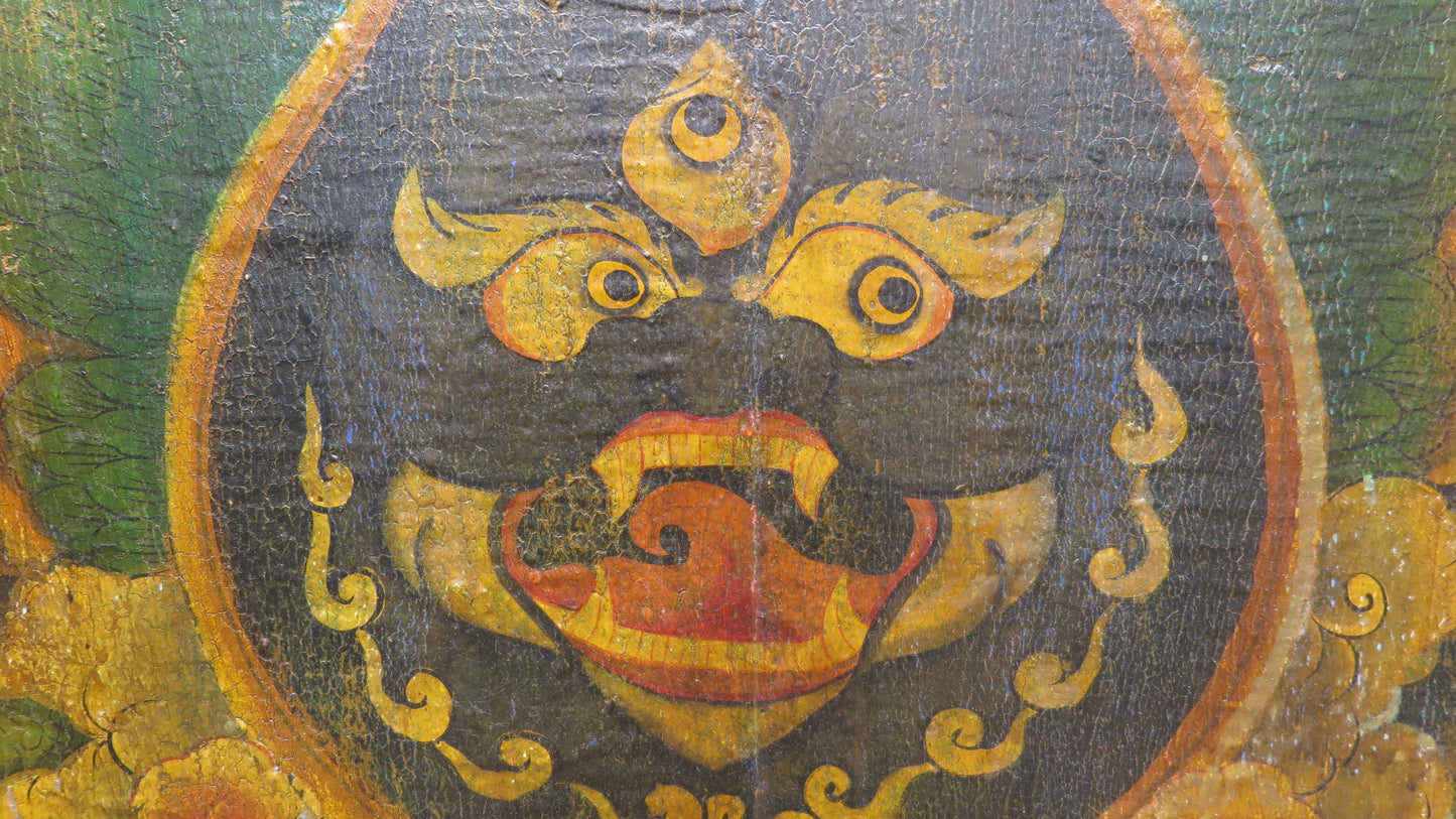 Antique Tibetan Painted Tibetan Door