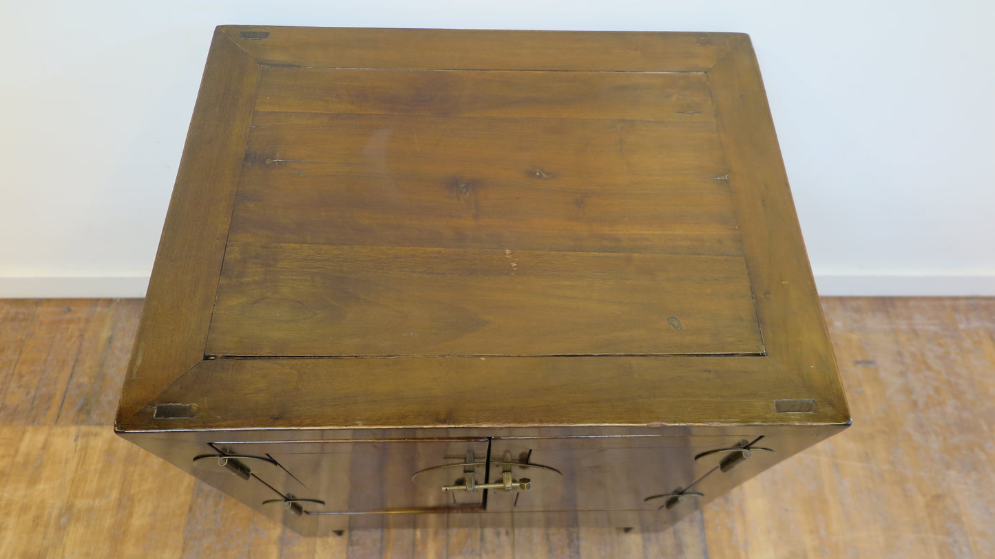 Antique Elm Wood Side Cabinet