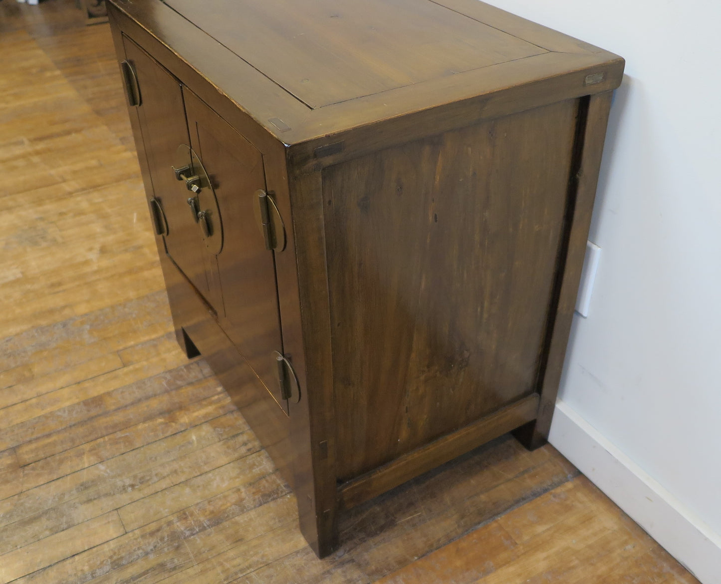 Antique Elm Wood Side Cabinet