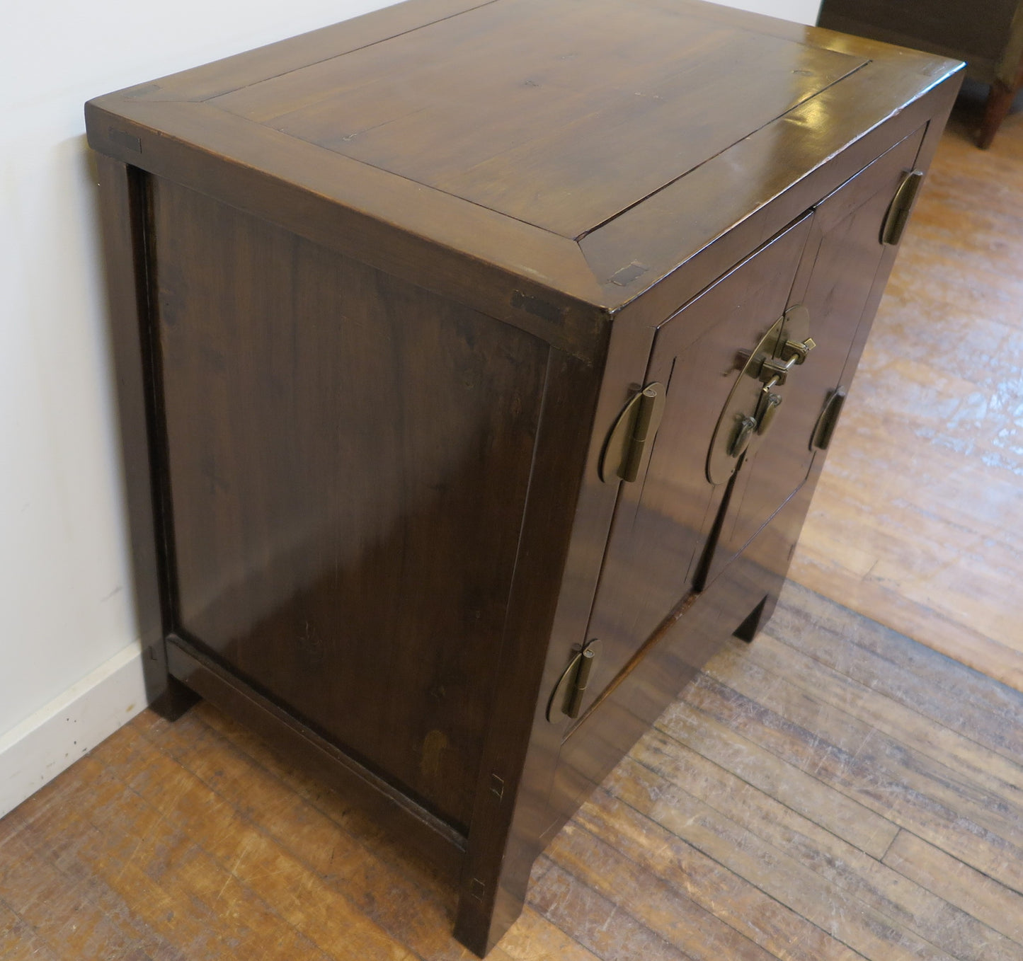 Antique Elm Wood Side Cabinet