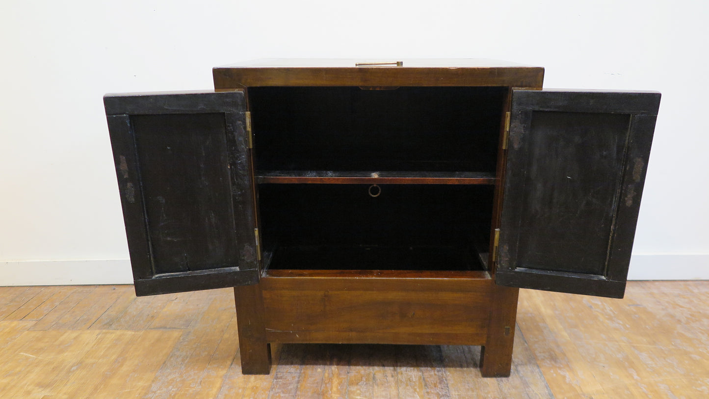 Antique Elm Wood Side Cabinet