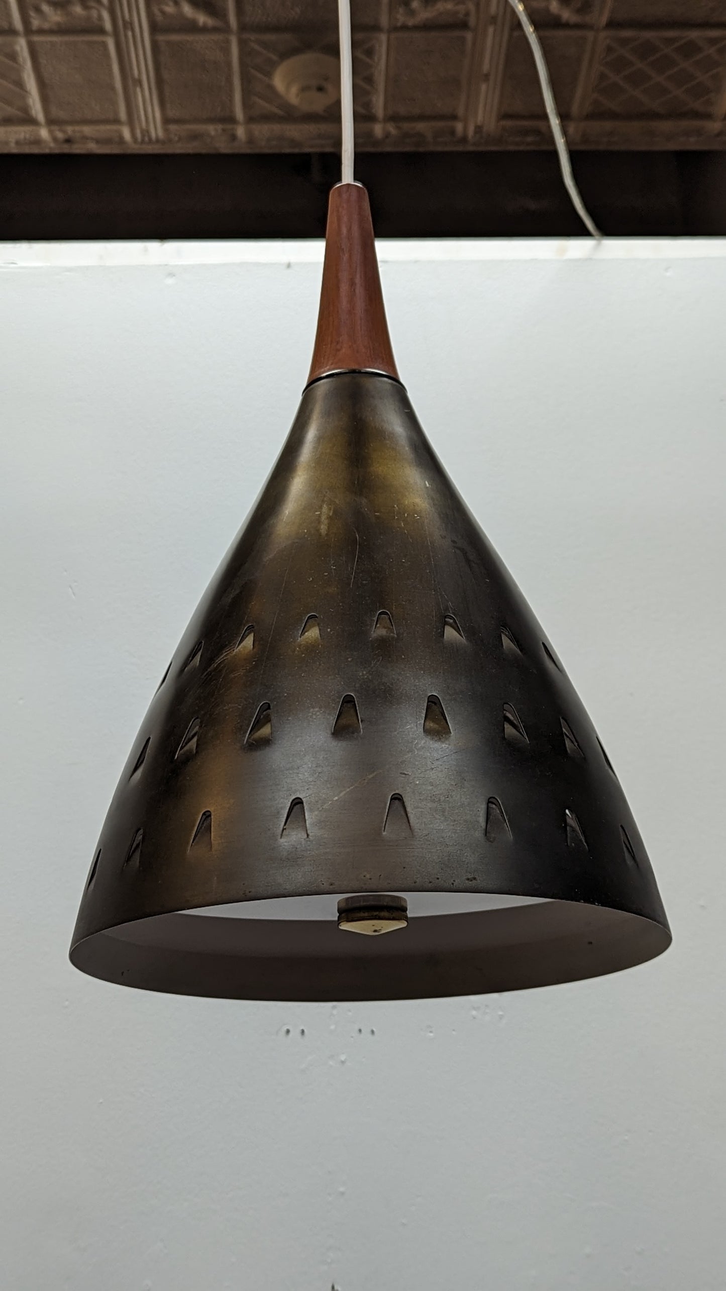 Mid Century Modern Brass Pendant Light
