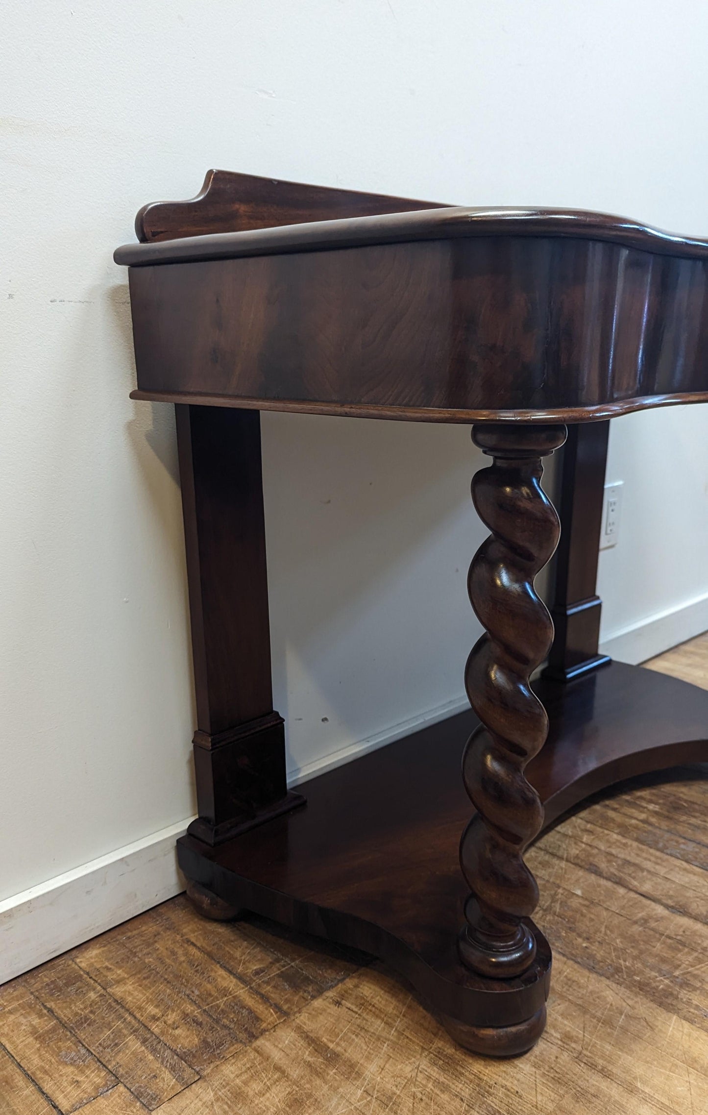 19th Century Serpentine Barley Twist Console Table