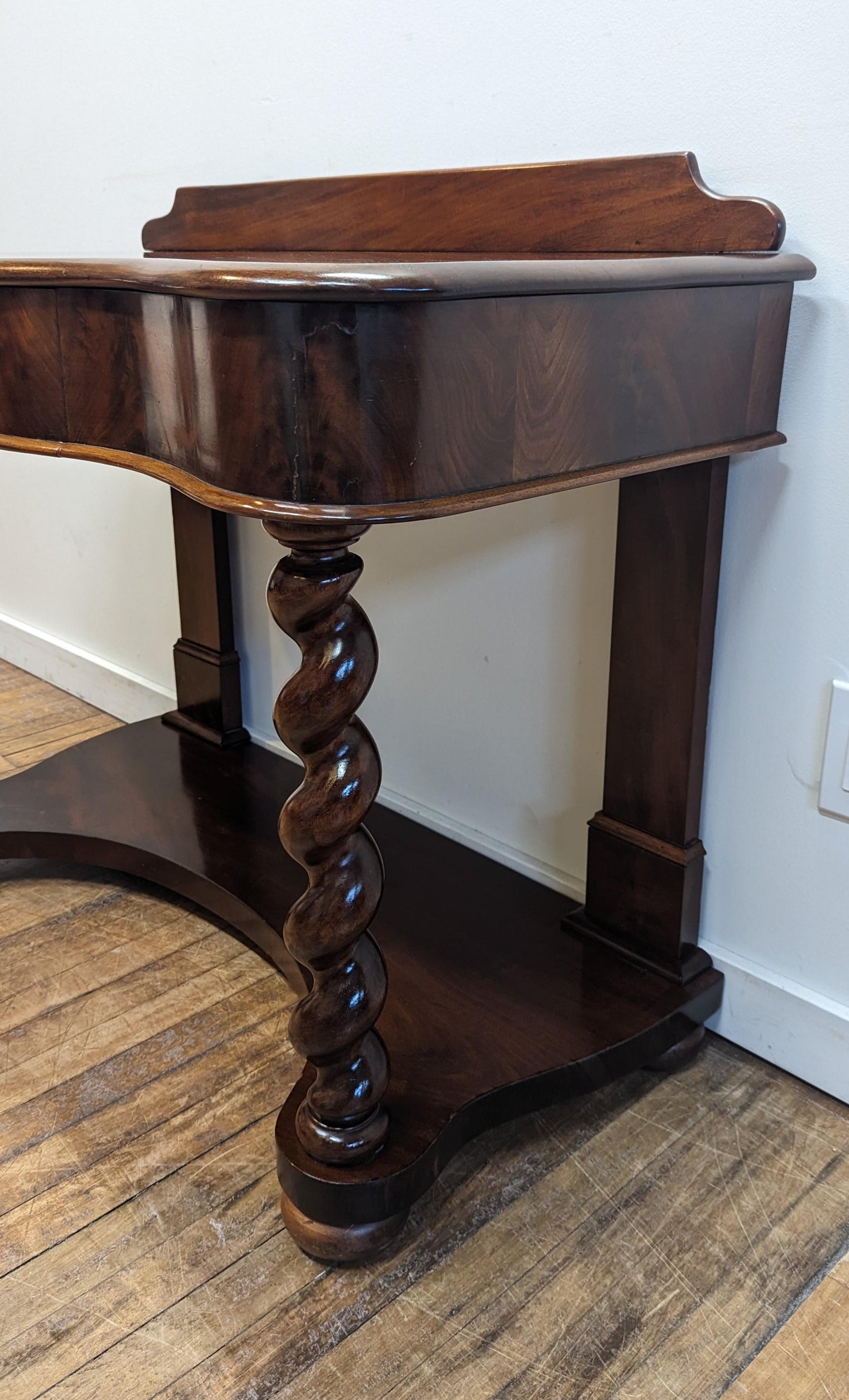 19th Century Serpentine Barley Twist Console Table