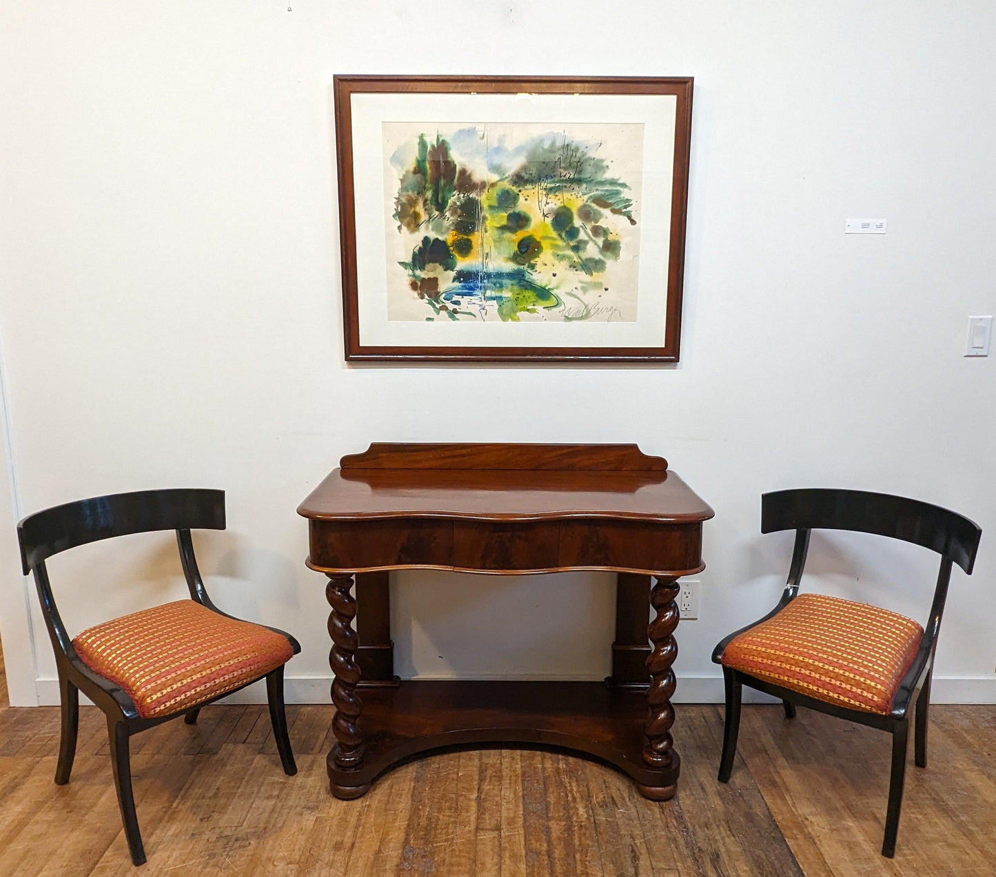 19th Century Serpentine Barley Twist Console Table