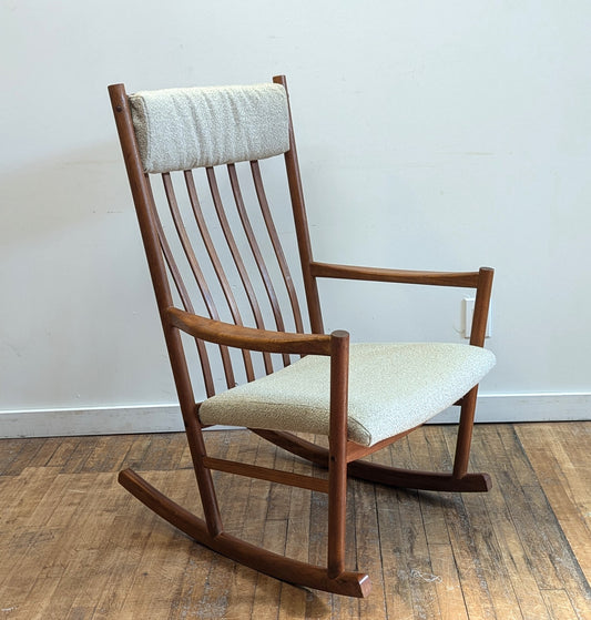 Hans J. Wegner Teak Rocking Chair for Tarm Stole Og Mobilefabrik