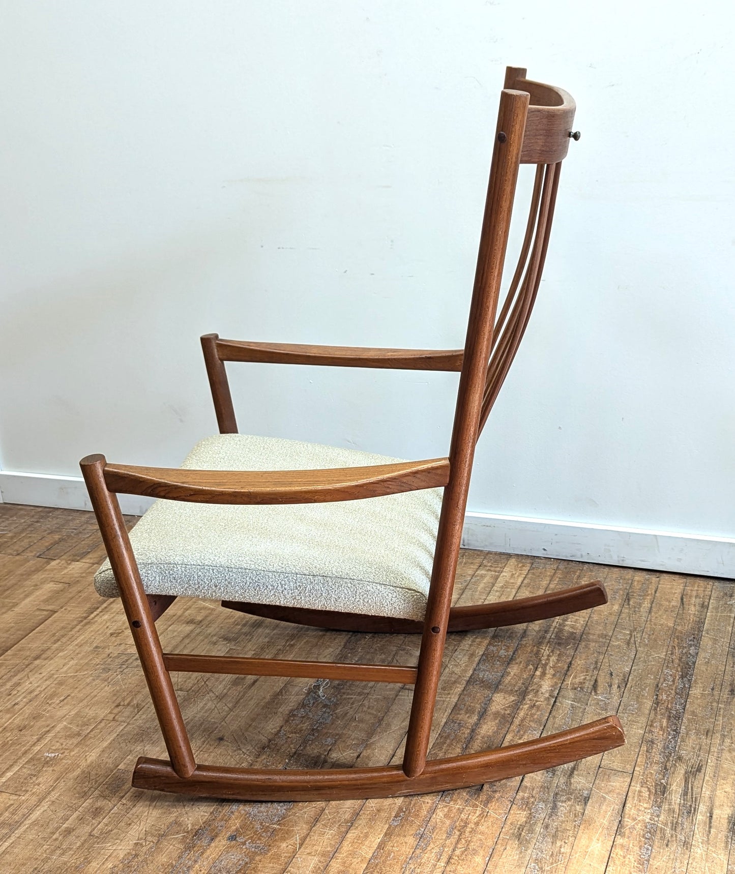 Hans J. Wegner Teak Rocking Chair for Tarm Stole Og Mobilefabrik