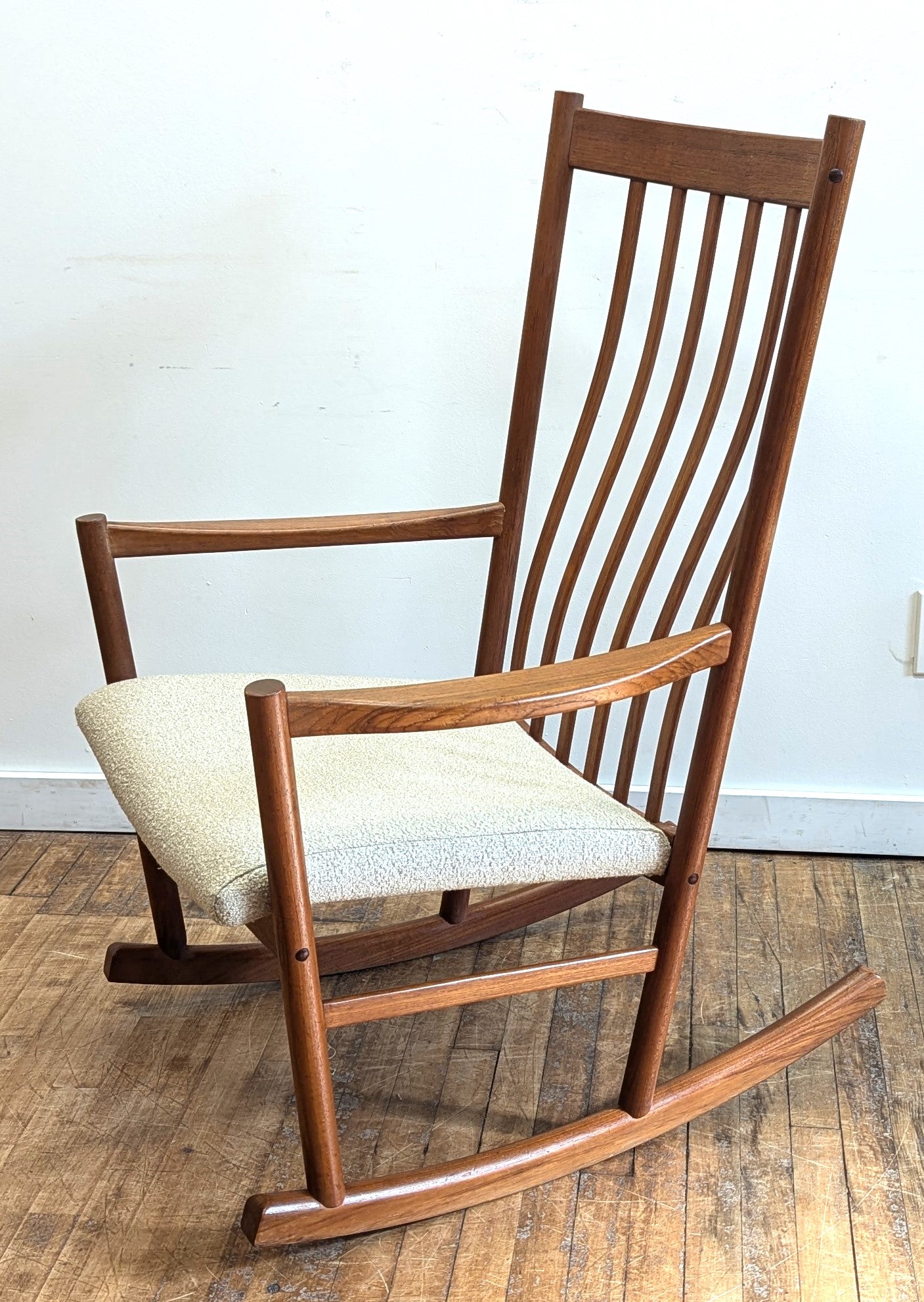 Hans J. Wegner Teak Rocking Chair for Tarm Stole Og Mobilefabrik