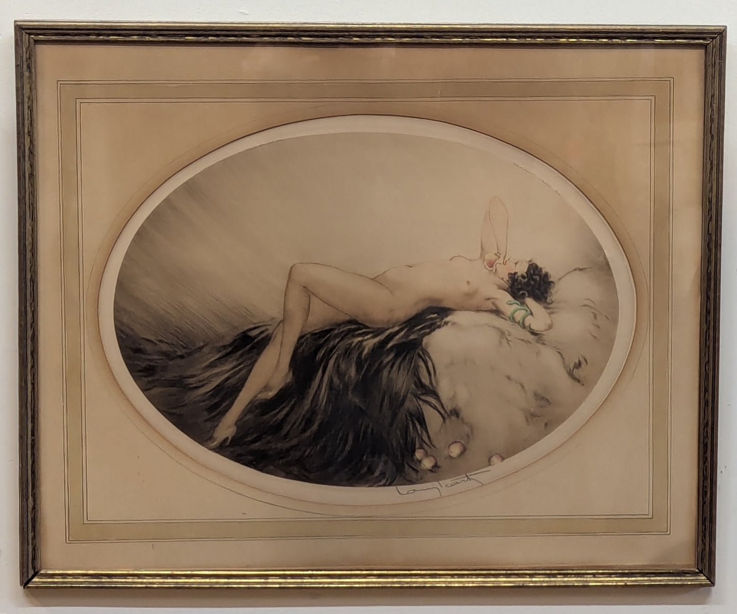 Authenic Louis Icart Signed Ethcing 1928 "Eve"