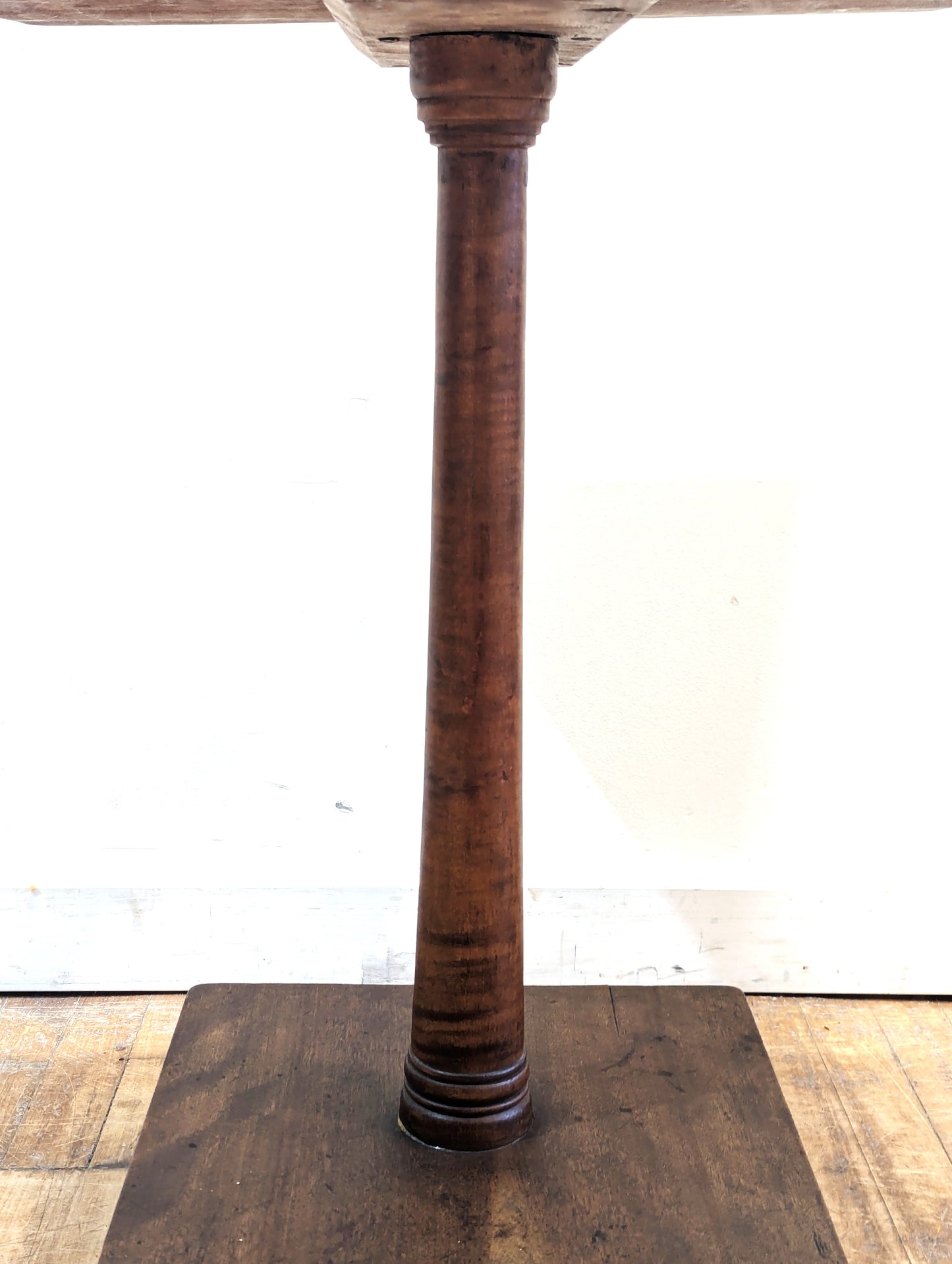19th Century American Walnut Pedestal Table Candle Stand