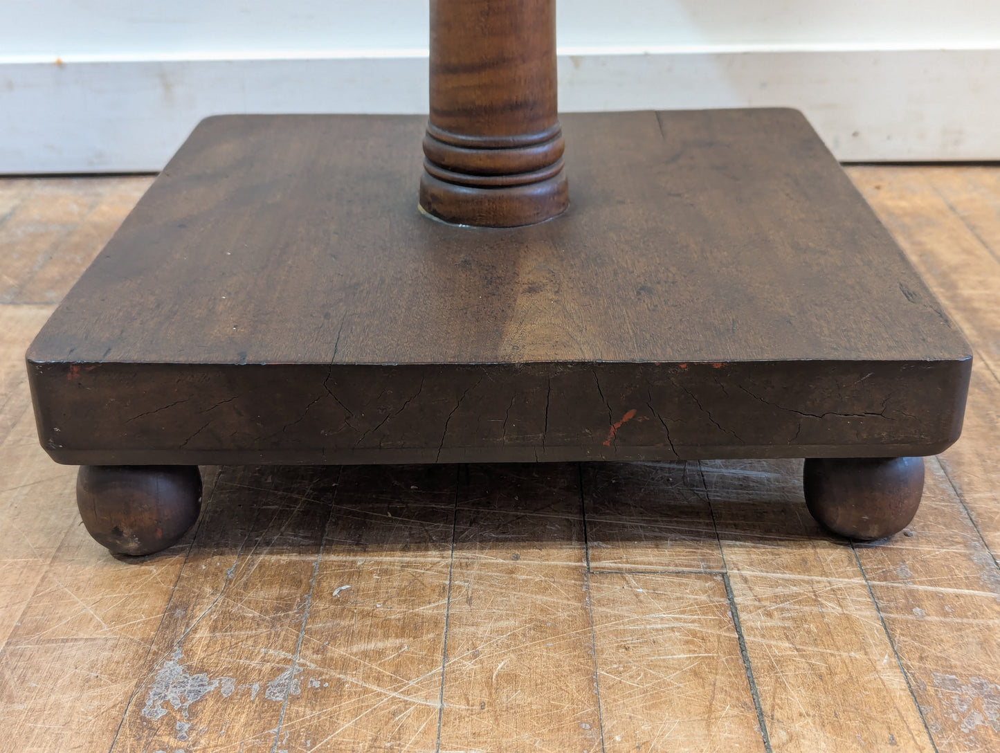 19th Century American Walnut Pedestal Table Candle Stand