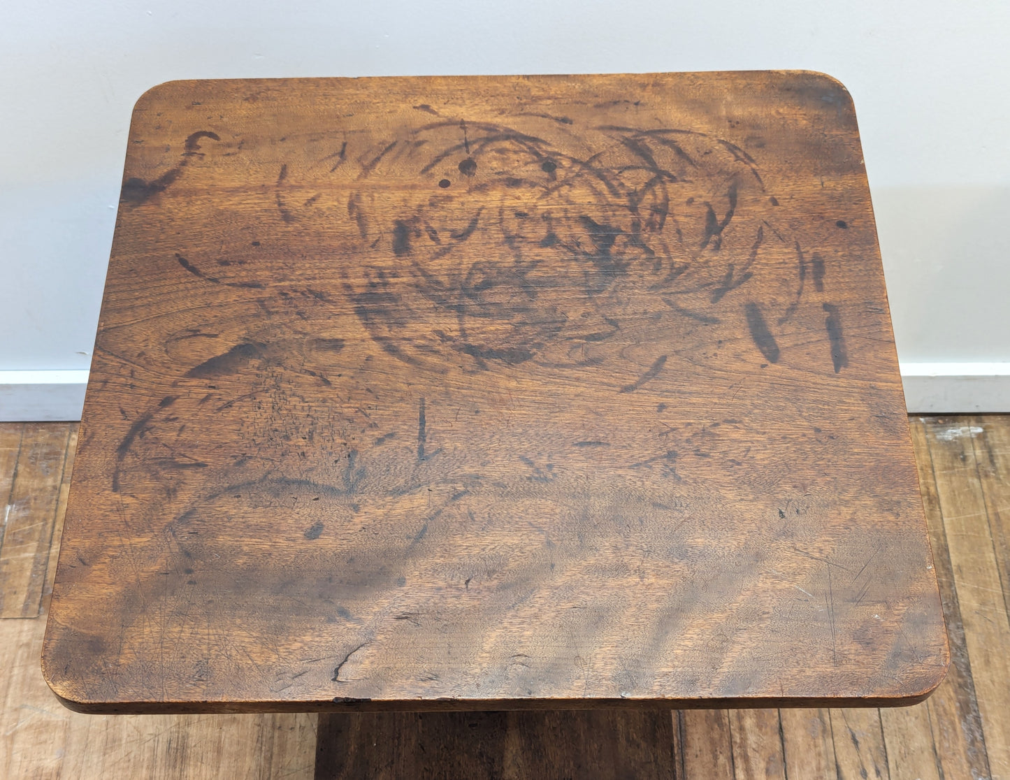 19th Century American Walnut Pedestal Table Candle Stand