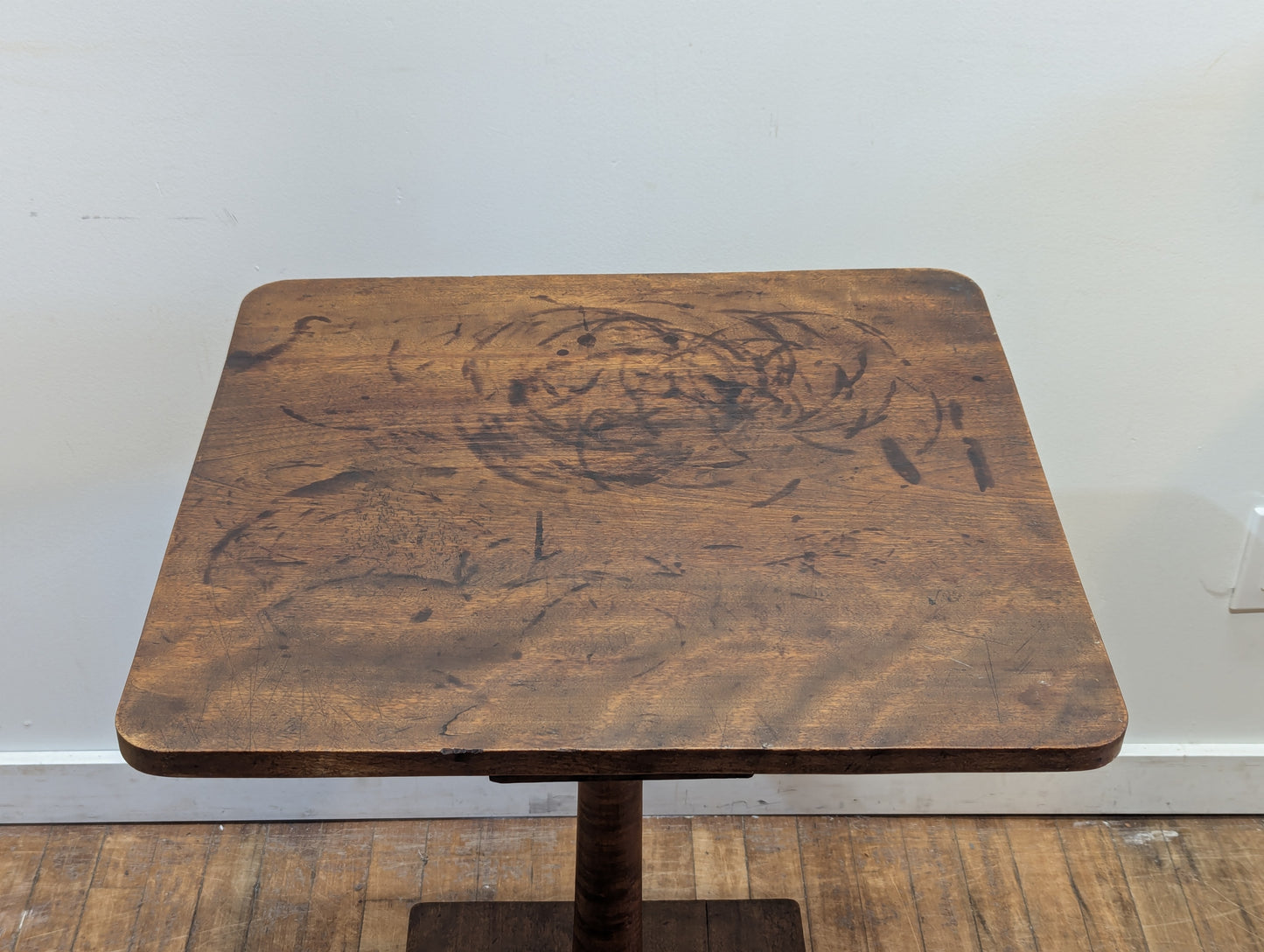 19th Century American Walnut Pedestal Table Candle Stand