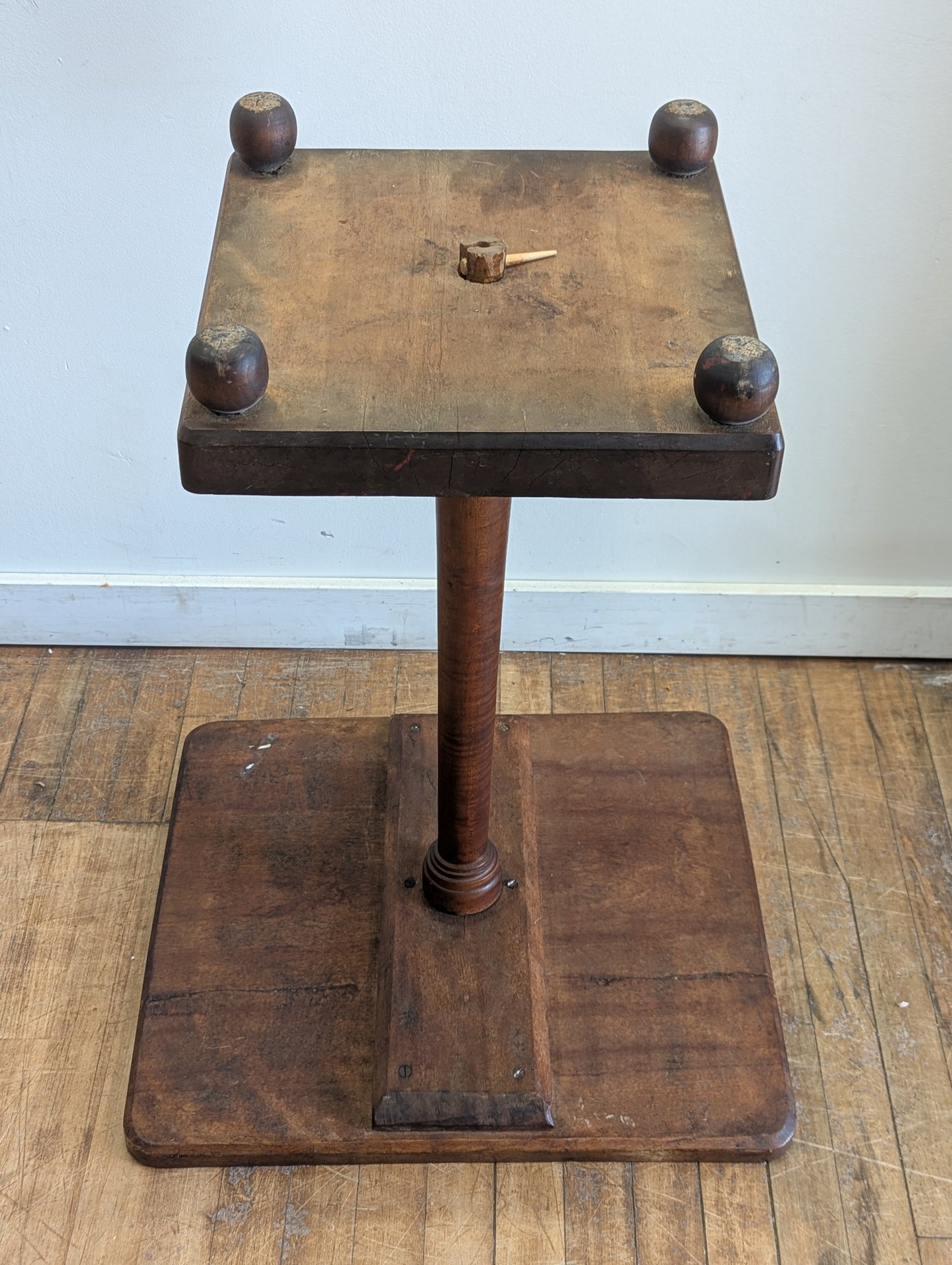 19th Century American Walnut Pedestal Table Candle Stand