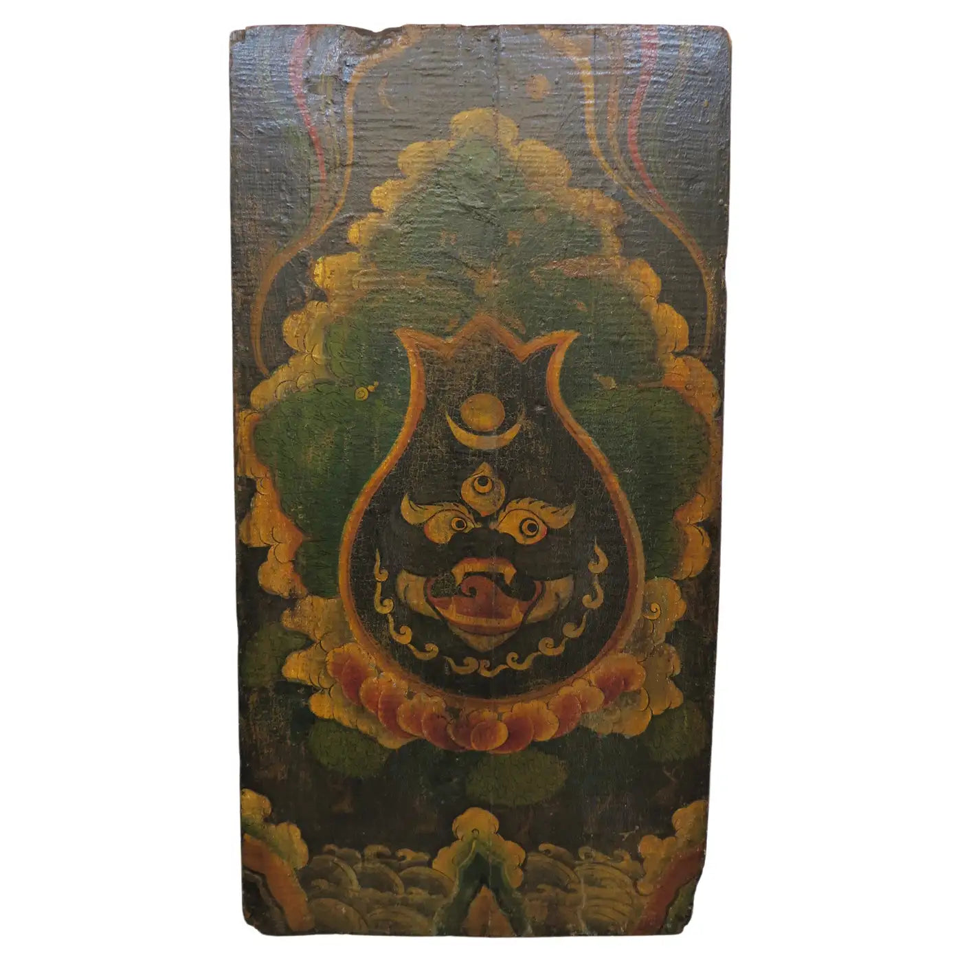 Antique Tibetan Painted Tibetan Door