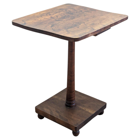 19th Century American Walnut Pedestal Table Candle Stand