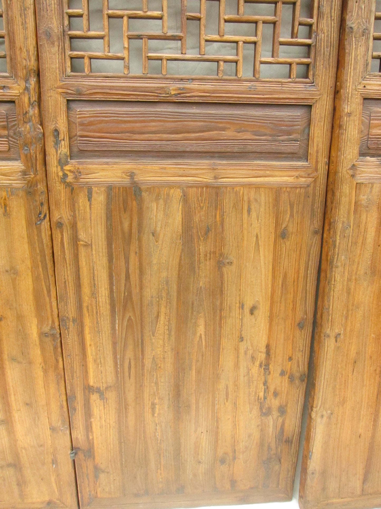 19th century Cypress Wood Relief Screen Doors (Double Happiness) Set of Six